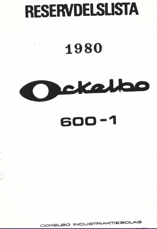 Reservdels lista Ockelbo 600 1980