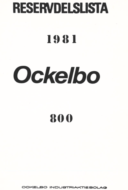 Reservdels lista Ockelbo 800 1981