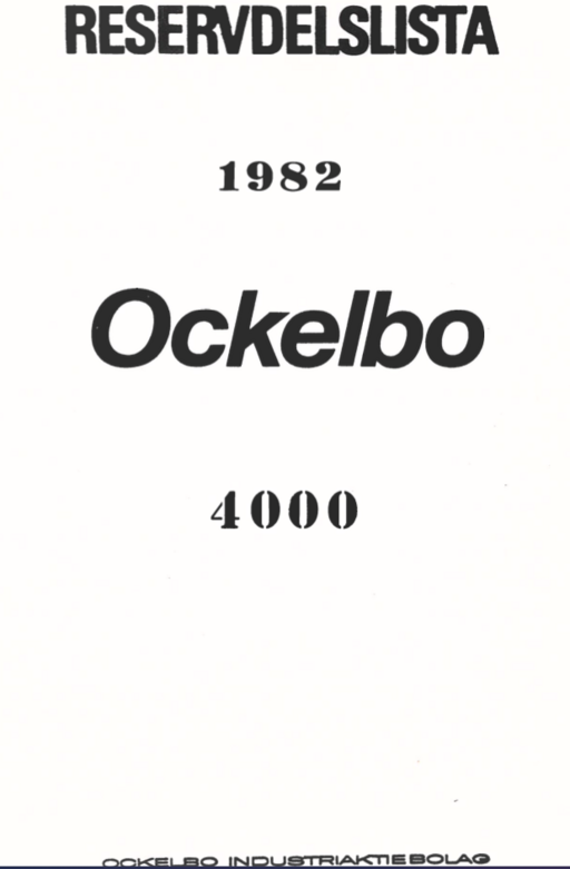Reservdels lista Ockelbo 4000 1982