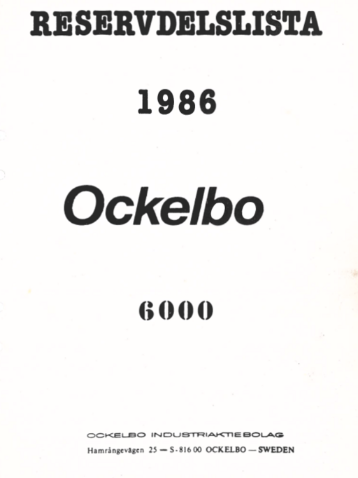 Reservdelslista Ockelbo 6000