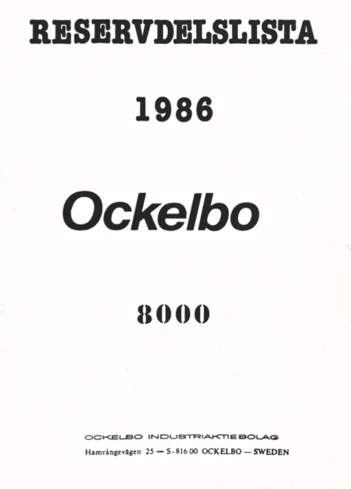 Reservdelslista Ockelbo 8000
