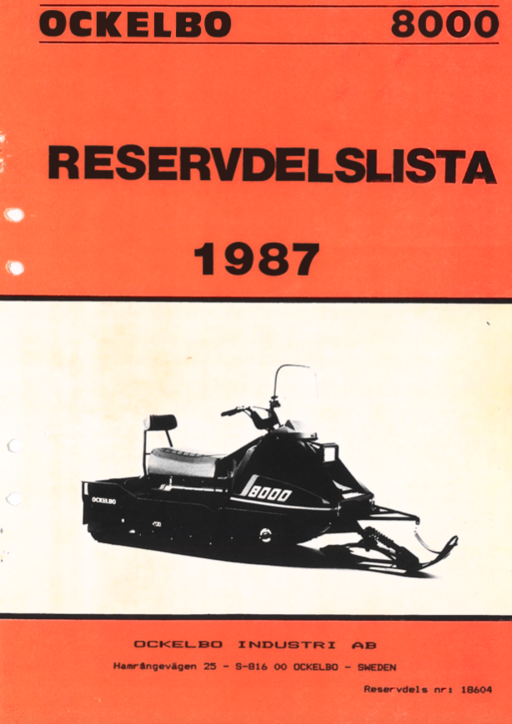 Reservdels lista Ockelbo 6000 1987